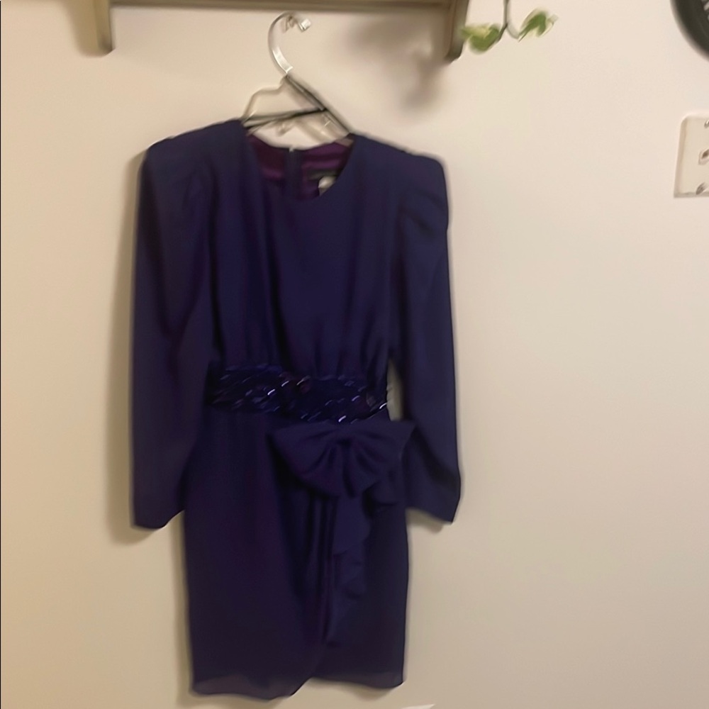 Elegant Purple Long Sleeve Dress